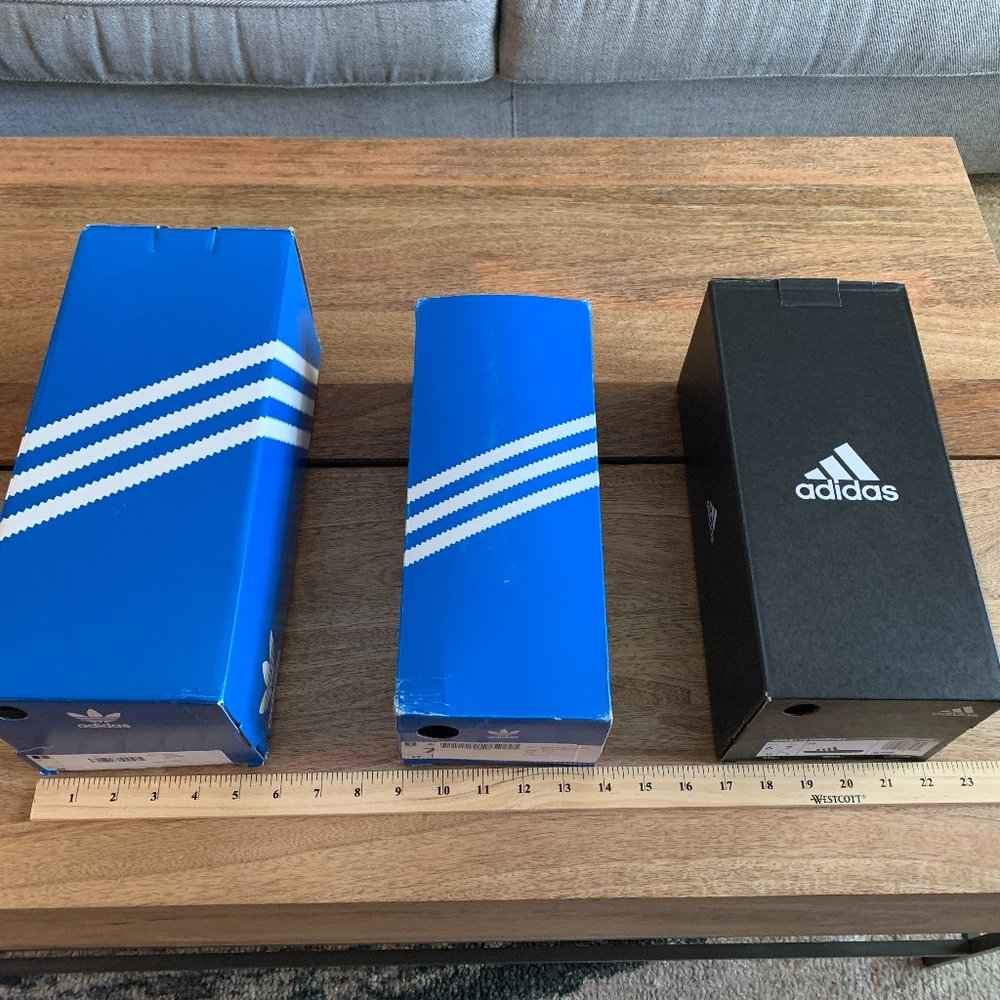ADIDAS EMPTY BOXES, PACK OF 3, SIZE WOMEN US 7